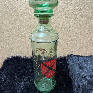 Vintage ‘Old Fitzgerald‘ Kentucky Bourbon Whiskey BOTTLE DECANTER Coat Of Arms